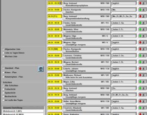 Einsatz-Liste Gesamtplan (Wochenplan: auf Papier bestätigen)